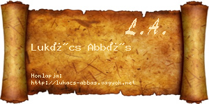 Lukács Abbás névjegykártya